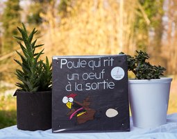 Ardoise Poule qui rit